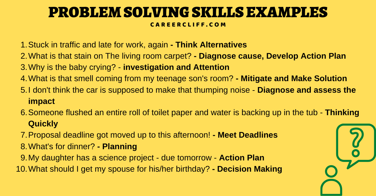 problem solving skills sample answer